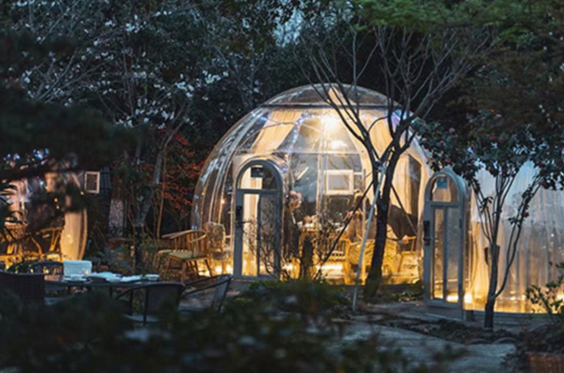 transparent dome house